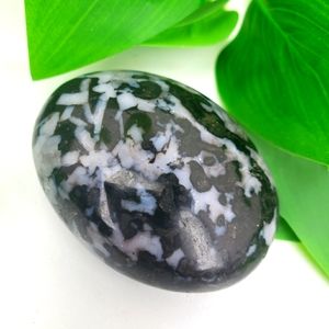 Indigo Gabbro, Mystic Merlinite Healing Crystal Palm Stone